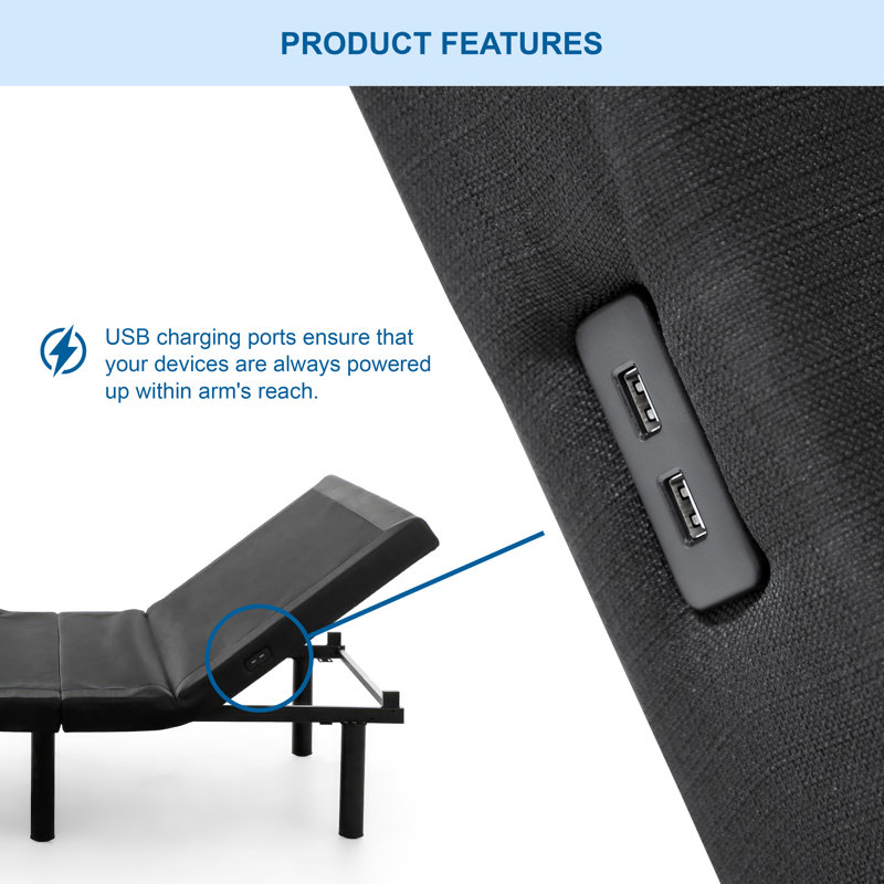 Alwyn Home Darbydale Zero Gravity Adjustable Bed with Wireless Remote